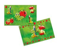 HERMA Protector de escritorio Niños Fritz el Gusano, 55 x 35 cm, base antideslizante, impresa por ambas caras, limpiable, de cartón resistente