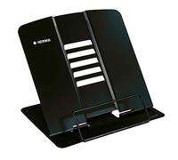 HERMA Soporte de libros Negro (19.8 x 22.2 x 3.3 cm Folded), Soporte de libros ajustable y antideslizante para la cocina, la escuela y la oficina, tabletas
