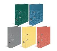 HERMA Surtido de archivos de palanca A4, paquete de 5, lomo de 70 mm, carpeta resistente con diseño de patrón, acabado brillante e impresión interior, carpeta de anillos para niños, carpeta de archivo