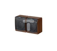 Hermes 5901130483075 GNT 0322-05 - Enchufe hermético doble z/u 16 A, IP44, color marrón