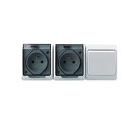 HERMES Enchufe doble con/u 2x2P + Z + conector unipolar blanco 0327-21 elektro-plast nasielsk 5901130482702