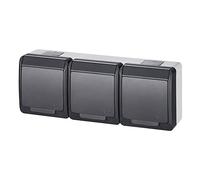 Hermes - Enchufe hermético triple con 16A IP44 antracita GNT 0323-07 elektro-plast nasielsk 5902431697734