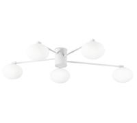 Ideal Lux Hermes plafón, blanco, 90 cm, 5 luces, cristal