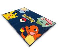 hermet Alfombra con Antideslizante Pokemon para Dormitorio, impresión Digital, Medida 80 x 120 cm