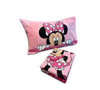 hermet Juego de sábanas 1 Plaza de Franela Minnie Mouse, 100% algodón, Juego de 3 Piezas, sábana + Bajera Ajustable + Funda de Almohada, Individual