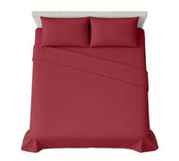 hermet Juego de sábanas para cama de matrimonio de color liso, 4 piezas, sábana bajera, sábana encimera, 2 fundas de almohada de 50 x 80 cm, esquina de 30 cm, suave microfibra, certificado Oekotex, no