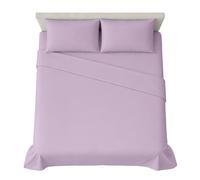 hermet Juego de sábanas para cama de matrimonio de color liso, 4 piezas, sábana bajera, sábana encimera, 2 fundas de almohada de 50 x 80 cm, esquina de 30 cm, suave microfibra, certificado Oekotex, no