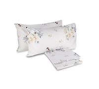hermet Laura Biagiotti - Juego de sábanas para Cama de Matrimonio de percal de algodón, 100% percal de algodón Estampado, sábana encimera, sábana Bajera Ajustable, par de Fundas de Almohada, Okab