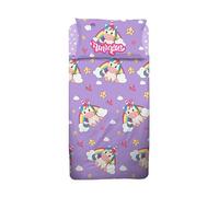 hermet Unicornio, sábana de Cama Individual para niña, Juego de Cama Infantil, Lila, sábana encimera, sábana Bajera, Funda de Almohada, 100% algodón, sábanas para Dormitorio