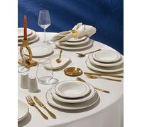 Hermia Altın Yaldız Bonsai 53 YTKM - Juego de cena de porcelana 53 piezas Blanco y Dorado