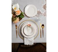 Hermia Altın Yaldız Tiffany 24 Ytkm Juego de cena de porcelana de 24 piezas