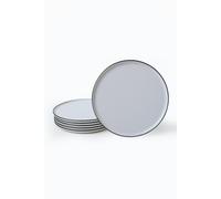 Hermia Juego de 6 Platos de Servicio de Gres Blanco Mate de 28 cm