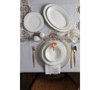 Hermia Juego de Cena Altın Yaldız Tiffany 53 YTKM Blanco y Dorado