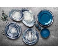 Hermia Juego de Cena de Porcelana Azul de 29 Piezas