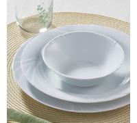 Hermia Juego de Cena de Porcelana de 18 Piezas Blanco