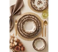 Hermia Juego de Cena Velour Brown Fulya de 24 Piezas