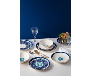 Hermia Pavo Chic 24 Ytkm Juego de Cena de Porcelana Multicolor