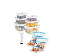 Hermia Set de 13 piezas de cajas y bolsas de almacenamiento de alimentos transparente