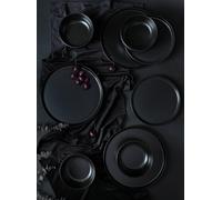 Hermia Set de cena de cerámica de 18 piezas - Negro