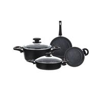 Hermia Set de Ollas y Sartenes de 6 Piezas Negro