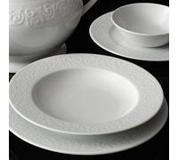 Hermia Vajilla de Porcelana ACL24Y200 de 24 Piezas en Blanco