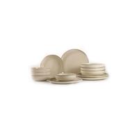 Hermia Vajilla de Porcelana de 12 Piezas en Crema