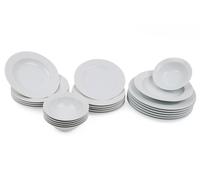 Hermia ZUM24Y200 Vajilla de 24 Piezas en Porcelana Blanca