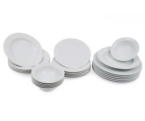 Hermia ZUM24Y200 Vajilla de 24 Piezas en Porcelana Blanca