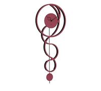 Hermle 61023-362200 - Reloj de Pared Moderno, Color Rojo y Negro, 68 x 26 x 5 cm