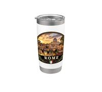 Hermosa Roma Italia Canal Puesta De Sol Vacaciones Vaso térmico de acero inoxidable de doble pared
