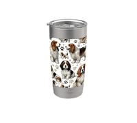 Hermoso patrón de perros Petit Basset Griffon Vendéen Vaso térmico de acero inoxidable de doble pared