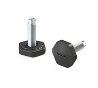 Herrajes Alk Pie Nivelador Regulable Modelo Taxo Ø17x5,5 M6x20 Acabado Negro