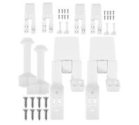 Herrajes para Asiento de Inodoro Blanco, Kit Completo de Repuesto | ABS E Hierro, Instalación Sencilla, Tornillos, Tuercas y Tapas, Uso en Baño Doméstico