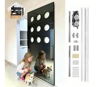Herrajes Puertas Correderas Herrajes Ocultos para Puertas Correderas con Espejo, Kit de Rieles Sin Guía para Puertas Armario Tipo Fantasma, Guías Silenciosas Puertas Correderas(76cm/30in)