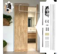 Herrajes Puertas Correderas Kit de Herrajes para Rieles Deslizantes Ocultos, Rieles para Puertas Interiores sin Riel, Riel Oculto para Puertas Corredizas, Guías para Puertas(159cm/62.6in)