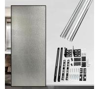 herrajes puertas correderas Riel Invisible para Puertas Correderas, Guías y Herrajes Ocultos, Riel Flotante de Alta Resistencia para Puertas de Vidrio O con Espejo(Silver,44in/111.8cm)
