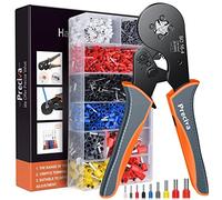 Herramienta Alicates de Terminales Crimpadora con 1200 pcs Conectores Cable ,Preciva 0,08-16 mm² Alicates para Prensar, Alicates para Crimpar Terminales,Engarzadora con Carraca de Cuatro Lados