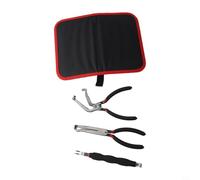 Herramienta de alicates eléctricos, juego de extracción curva recta con conector, bolsa con cremallera negra y roja para corte de cables eléctricos y extracción de terminales