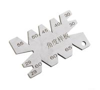 Herramienta de corte de rosca de acero inoxidable para torno de torneado de metal, 8 ángulos de 29-65 grados, herramienta de medición plateada
