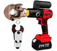 Herramienta De Crimpado & Cortacables Con Fuerza HidráUlica De Salida 7t | Kit Con 11 Matrices,Cabezal Cortacables,Cargador Y MaletíN Para Trabajos EléCtricos MóViles Sobre El Terreno
