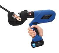 Herramienta de crimpado hidráulica eléctrica, con voltaje de 18V, presión de crimpado de 120KN, compatible con cables de 16-400mm², con una altura de recorrido de 42mm y una batería de iones de litio