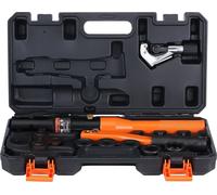 Herramienta de crimpado para accesorios de tubos de cobre, con mordazas V12/15/18/22/28 y rotación de 360°
