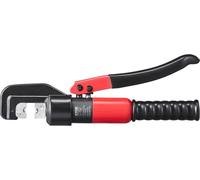 Herramienta de crimpado para terminales de cobre y aluminio, compatible con calibres AWG 12-2/0. Incluye: crimpadora hidráulica, alicates de corte, guantes, 10 conectores de anillo de cobre, 8 fundas