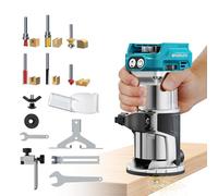 Herramienta de enrutador inalámbrica compatible con batería Makita de 18 V (solo herramienta), enrutador de madera sin escobillas de 800 W, control de 6 velocidades, ajuste de profundidad, guía de
