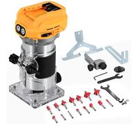 Herramienta de enrutador inalámbrico, 800 W y 28,000 rpm, se adapta a batería DeWalt de 20 V, 6 velocidades, enrutador de madera con brocas de 15 1/4 pulgadas para corte de ranuras de carpintería