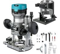 Herramienta de fresadora de sobremesa VEVOR, fresadora de 710 W para carpintería, con tres portapinzas, herramienta de fresadora para carpintería con base inclinable y de inmersión, fresadora para car