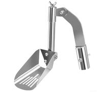 Herramienta de limpieza de canalones, pala de metal para hojas y escombros, limpiador de zanjas de drenaje resistente con mango ergonómico, plateado, 43 x 25 x 8 cm