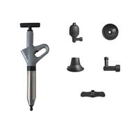 Herramienta de limpieza de drenaje de alta presión de 120 PSI con boquillas de acero inoxidable de calibre visual para baño, cocina, émbolo de presión de aire ajustable