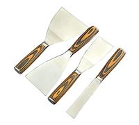 Herramienta de pintura de cuchillo de masilla de acero inoxidable espátula de llenado de mango de madera de cemento pala de construcción herramientas manuales (1 juego/4 piezas)