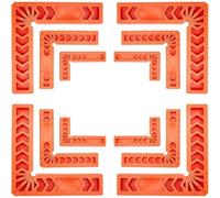 Herramienta de posicionamiento en ángulo recto de 90 grados, regla cuadrada de 3, 4, 6 pulgadas, para carpintería, marcado de precisión, abrazadera de dibujo, ayuda de plástico ABS rojo (juego de 12